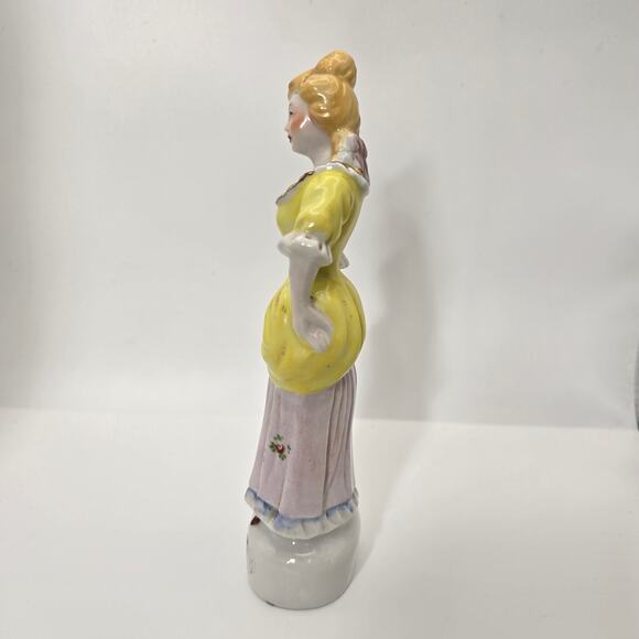 Wade England Porcelain Figurine Lady in Yellow Dress Hand-Painted Vintage - Picture 2 of 7
